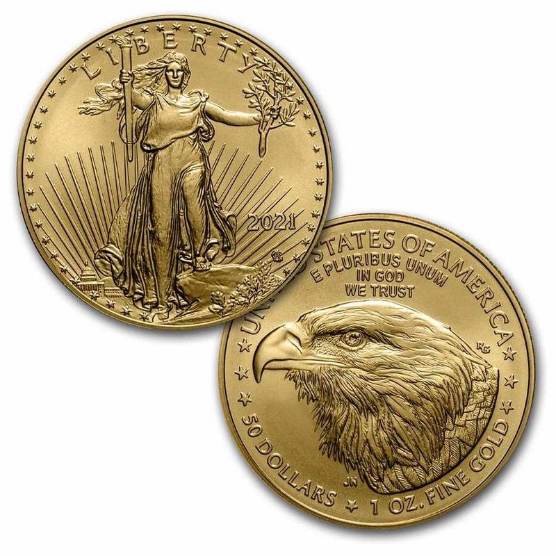 Moneda American Eagle Tipo 2 de Oro 1 oz 2021 nuevo diseño