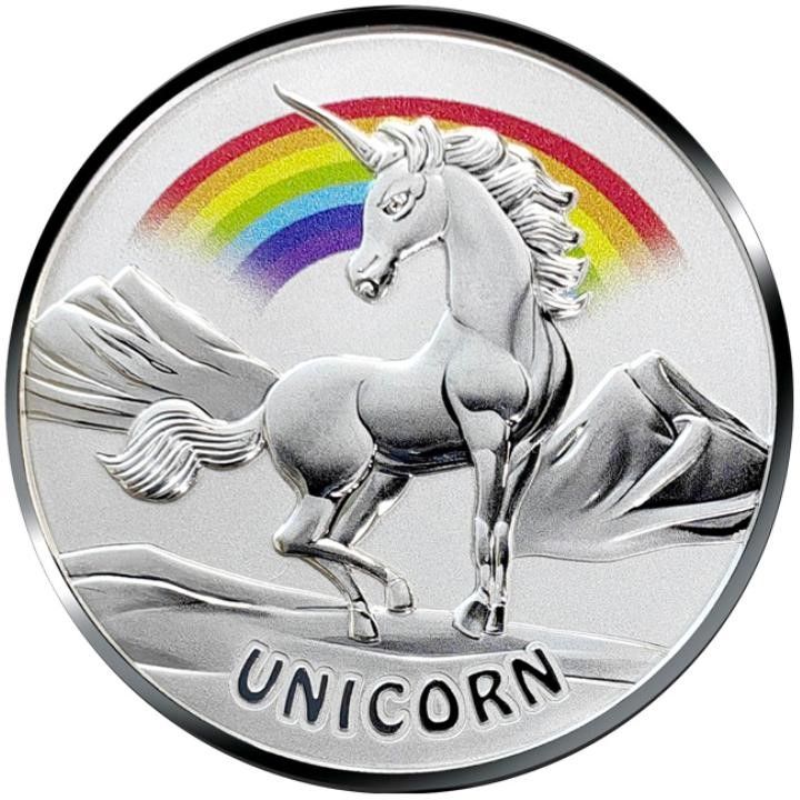 Moneda de Plata Criaturas Míticas Asiáticas: Unicornio 1 oz 2023 Color-BU