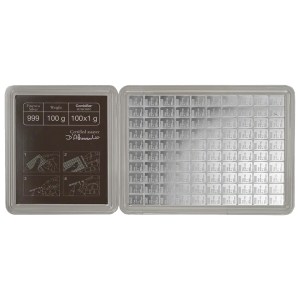 Lingote de Plata Valcambi CombiBar de 100 g anverso