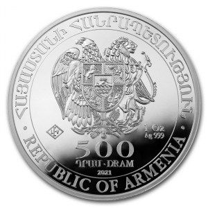 Moneda Arca de Noé de Plata 1 oz 2021 reverso