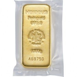 Lingote Heraeus de Oro 1 Kg plástico sellado