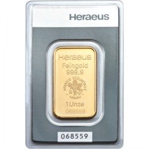 Lingote Heraeus de Oro 1 oz