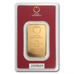 Lingote Munze Osterreich de Oro 20 g