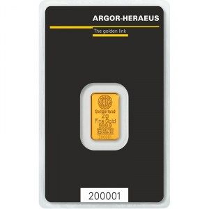 Lingote Argor-Heraeus de Oro 2 g