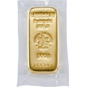 Lingote Heraeus de Oro 500 g plástico sellado