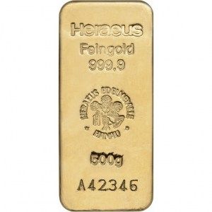 Lingote Heraeus de Oro 500 g