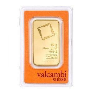 Lingote Valcambi Suisse de Oro 50 g