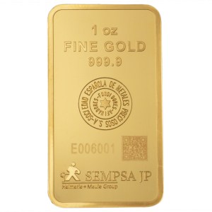 Lingote SEMPSA de Oro 1 oz detalle