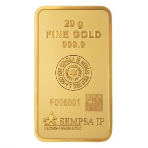 Lingote SEMPSA de Oro 20 g detalle