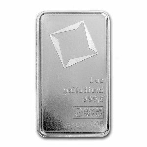 Lingote de Paladio Valcambi de 1 oz detalle
