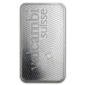 Lingote de Platino Valcambi de 1 oz detalle reverso