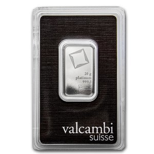 Lingote de Platino Valcambi de 20 g