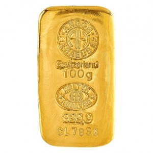 Lingote Argor-Heraeus de Oro 100 g