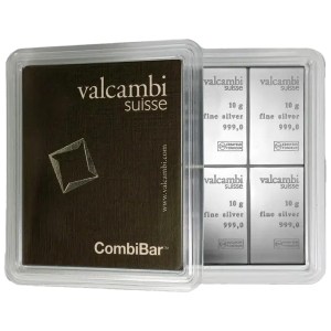 Lingote de Plata Valcambi CombiBar de 10x10g