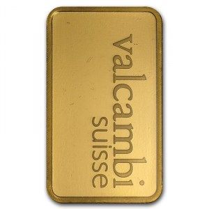 Lingote Valcambi de Oro 10 g detalle reverso