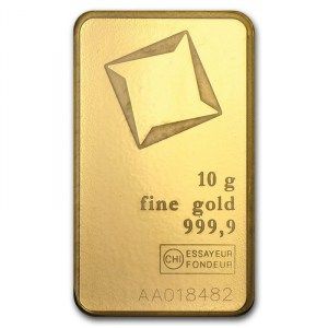 Lingote Valcambi de Oro 10 g detalle