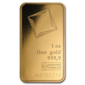 Lingote Valcambi de Oro 1 oz detalle