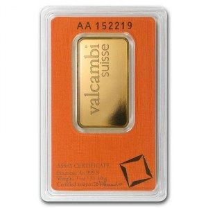 Lingote Valcambi de Oro 1 oz reverso