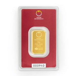 Lingote Munze Osterreich de Oro 10 g