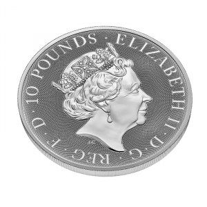 Moneda The Royal Arms de Plata 10 oz 2022 BU detalle anverso