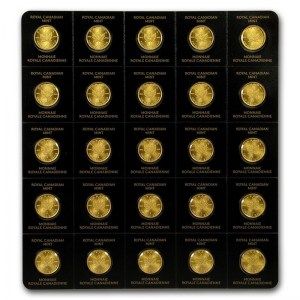 Monedas MapleGram de Oro  25 unidades de 1 gr 2019 interior trasera