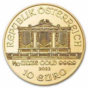Moneda Filarmónica de Viena de Oro 1/10 oz 2022