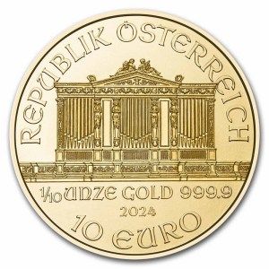 Moneda de Oro Filarmónica 1/10 oz 2024 BU