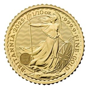 Moneda de Oro Britannia 1/10 oz 2025 BU