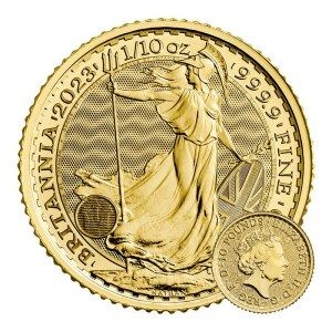 Moneda Britannia Isabel II de Oro 1/10 oz 2023 BU