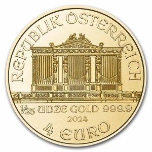 Moneda de Oro Filarmónica 1/25 oz 2024 BU