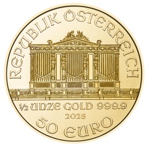 Moneda de Oro Filarmónica 1/2 oz 2025 BU
