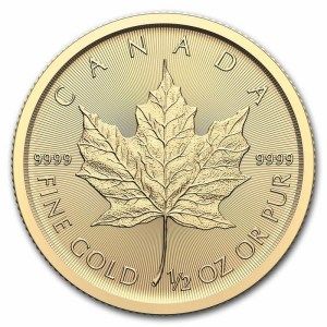 Moneda de Oro Maple Leaf 1/2 oz 2024 BU