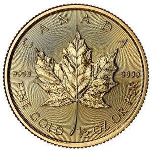 Moneda de Oro Maple Leaf 1/2 oz 2025 BU