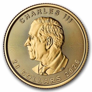Moneda de Oro Maple Leaf 1/2 oz 2026 BU anverso