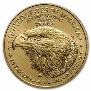 Moneda American Eagle Tipo 2 de Oro 1/2 oz 2021 reverso