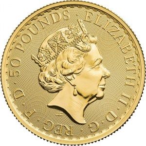Moneda Britannia de Oro 1/2 oz 2021 reverso
