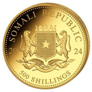 Moneda de Oro Elefante 1/2 oz 2024 BU Reverso