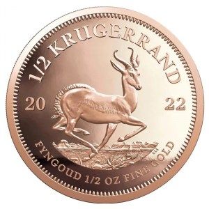 Moneda Krugerrand de Oro 1/2 oz 2022 BU