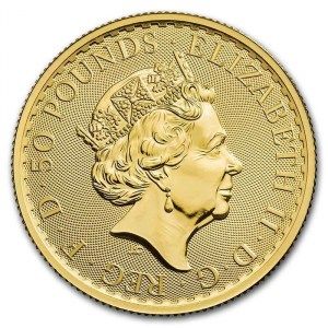 Moneda Britannia de Oro 1/2 oz 2022 BU reverso
