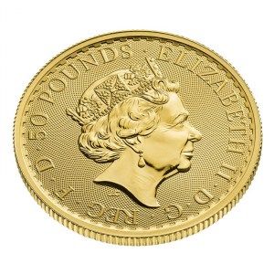 Moneda Britannia de Oro 1/2 oz 2023 BU perfil anverso