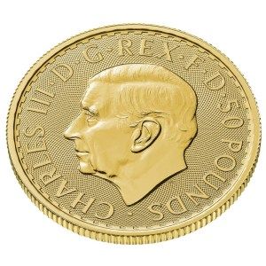 Moneda Britannia de Oro 1/2 oz 2024 BU perfil anverso