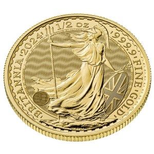 Moneda Britannia de Oro 1/2 oz 2024 BU perfil