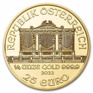 Moneda Filarmónica de Viena de Oro 1/4 oz 2022