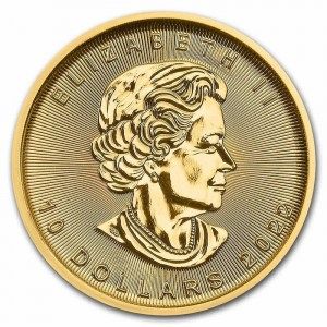 Moneda Maple Leaf de Oro 1/4 oz 2022 reverso