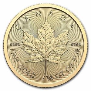Moneda de Oro Maple Leaf 1/4 oz 2024 BU