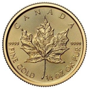 Moneda de Oro Maple Leaf 1/4 oz 2025 BU