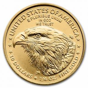 Moneda American Eagle de Oro 1/4 oz 2023 BU Anverso