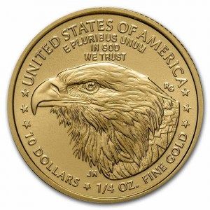 Moneda American Eagle Tipo 2 de Oro 1/4 oz 2021 reverso