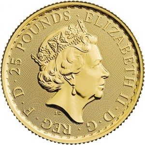 Moneda Britannia de Oro 1/4 oz 2021 reverso