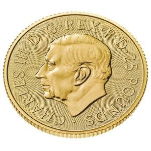 Moneda Britannia de Oro 1/4 oz 2024 BU perfil anverso